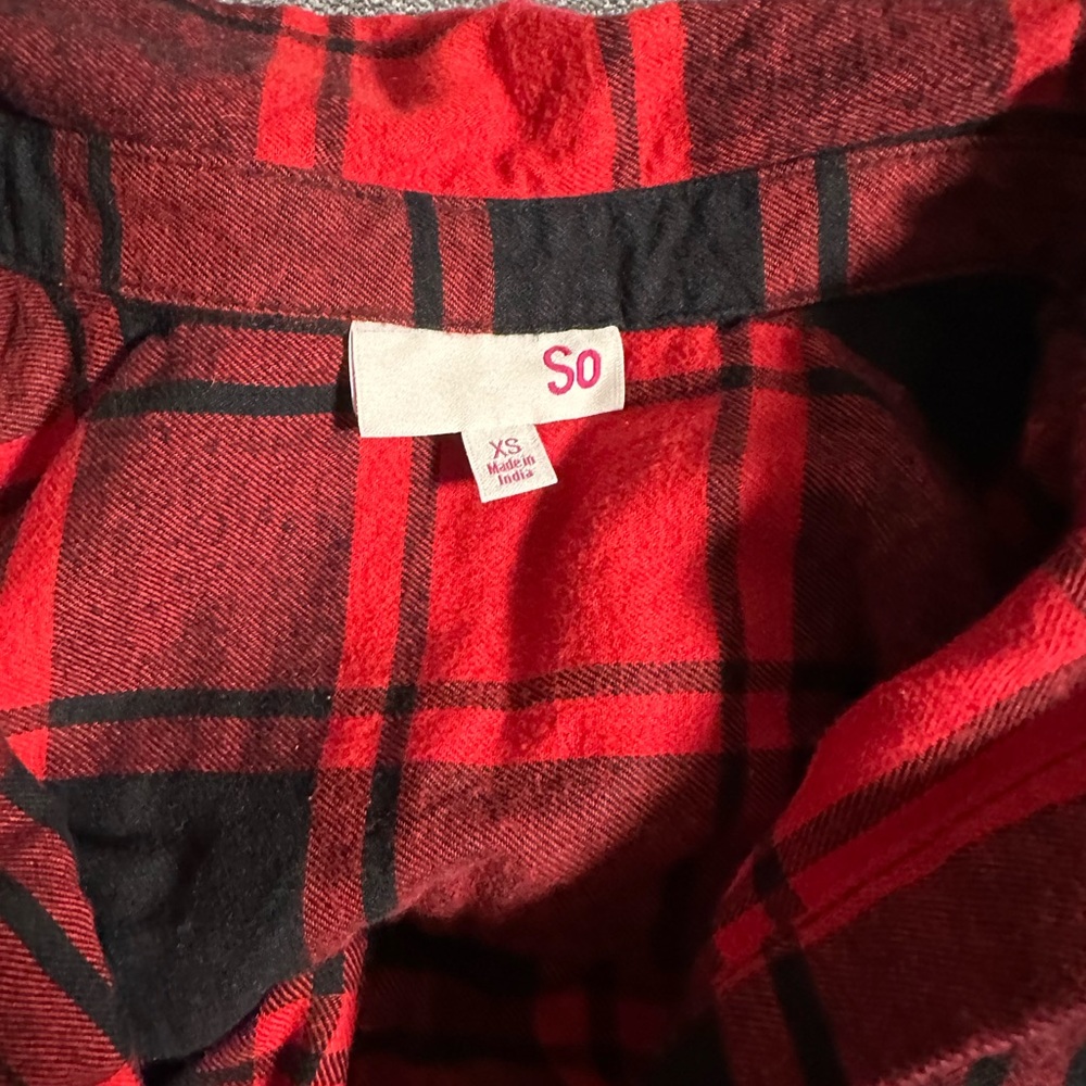SO Red and Black Plaid Shirt - Picture 2 of 2